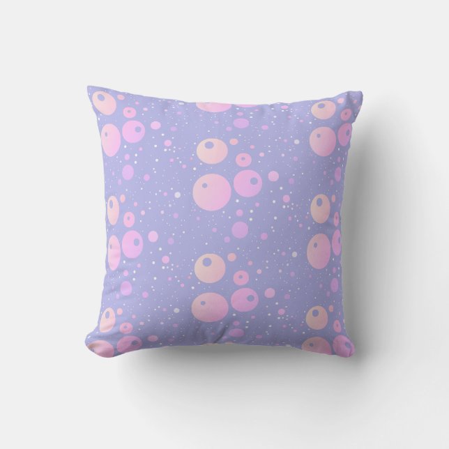 Pastel aesthetic purple dots pattern  throw pillow (Front)