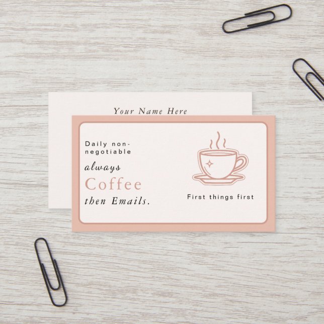 Pastel Aesthetic	Simple Business Card | coffee (Front/Back In Situ)