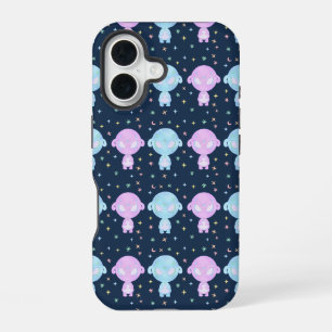 Pastel Alien Twin Sisters   Cute Cosmic Kawaii Art iPhone 16 Case