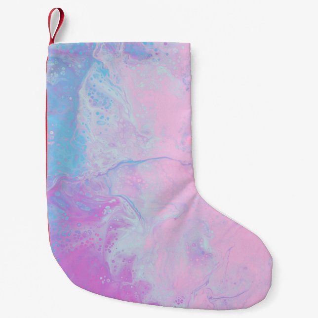 PASTEL AND BLUE PAINT SMALL CHRISTMAS STOCKING (Front)