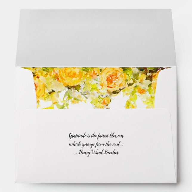 Pastel and Delicate Yellow Floral Spray Envelope (Back (Bottom))