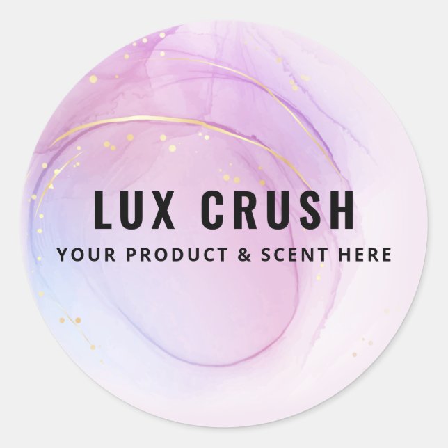 Pastel And Gold Alcohol Ink Product Labels (Front)