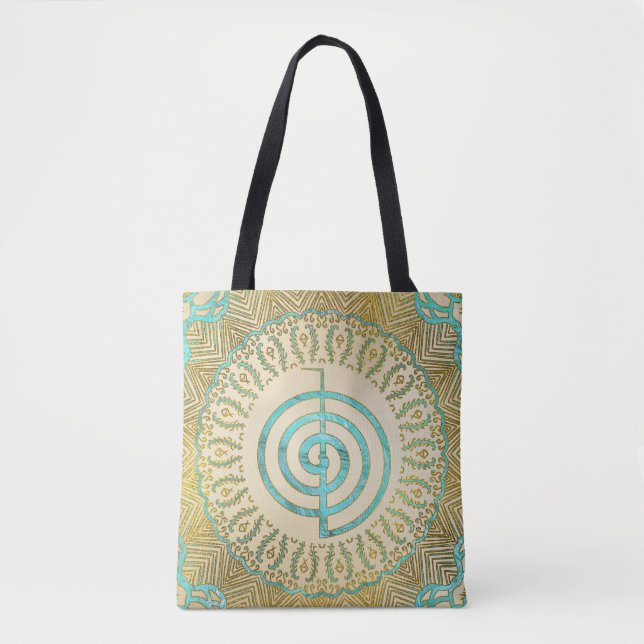 Pastel and Gold  Choku Rei Symbol in Mandala Tote Bag (Front)