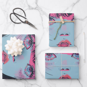 Pastel Anime Girl in Beanie Art Wrapping Paper Sheet