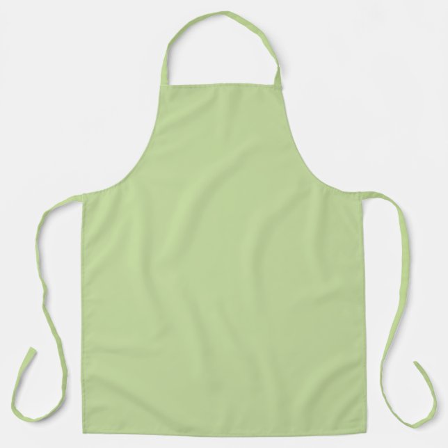 Pastel Apple Green Solid Colour  Apron (Front)