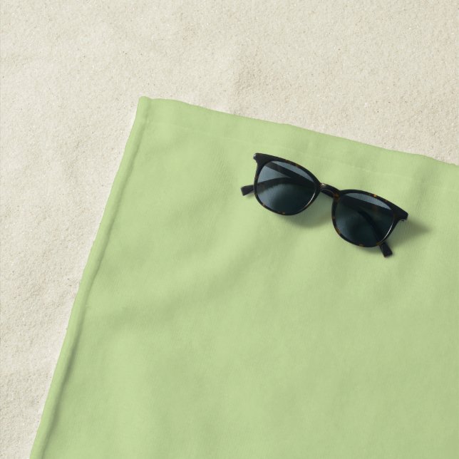 Pastel Apple Green Solid Colour  Beach Towel (In Situ)