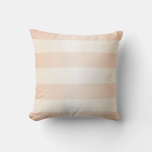 Pastel Apricot Stripes Pattern Throw Pillow (Front)
