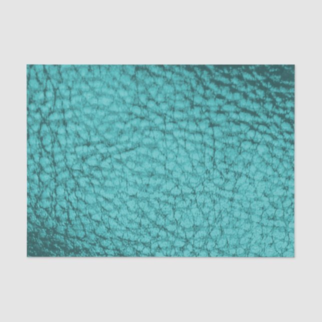 Pastel Aqua Faux Leather Tissue Paper (Front)