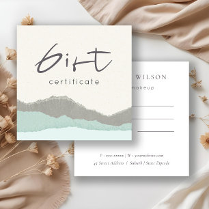 Pastel Aqua Grey Kraft Mountain Certificat cadeau