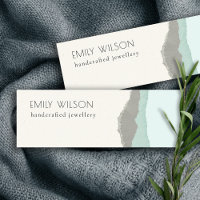 Pastel Aqua Grey Kraft Mountain Wave Torn Edge