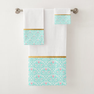 PASTEL AQUA VINTAGE ROSE OR SALLE DE BAINS TOUR SE