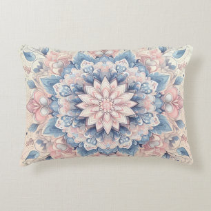 Pastel Arabesque Mandala Art Accent Pillow
