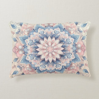 Pastel Arabesque Mandala Art Accent Pillow