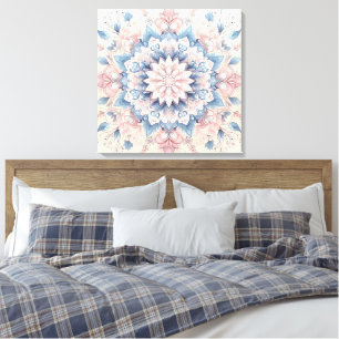 Pastel Arabesque Mandala Art Canvas Print