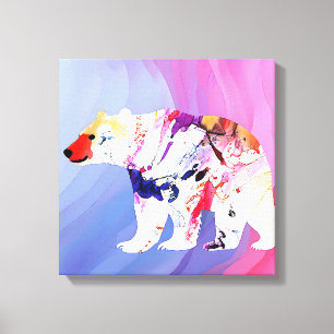 Pastel Arctic Explorer in Watercolour Canvas Print