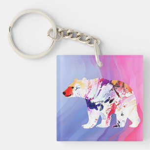 Pastel Arctic Explorer in Watercolour       Keychain