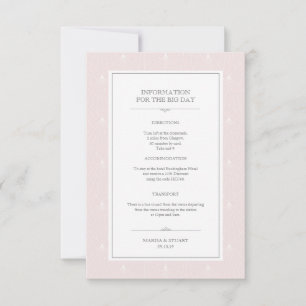 Pastel Art Deco Carte d'information Mariage rose