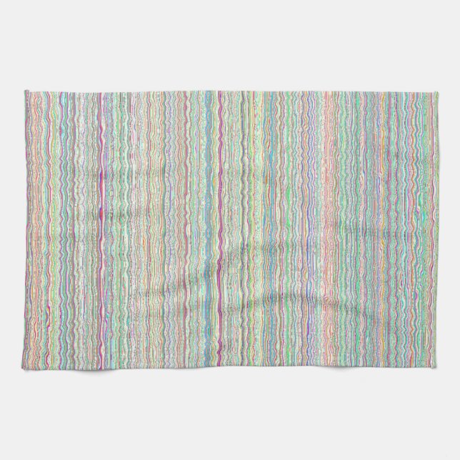 Pastel Art Stripes Custom Kitchen Towel (Horizontal)
