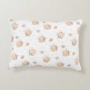 Pastel Autumn Cute Cats Accent Pillow
