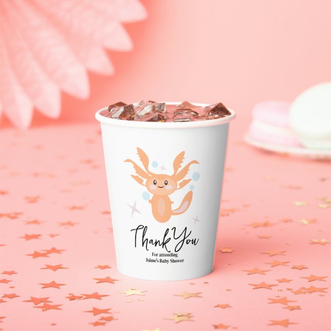Pastel Axolotl Ocean Creature Baby Shower    Paper Cups (Insitu)