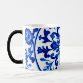 Pastel Baby Blue and White French Floral Fancy  Magic Mug