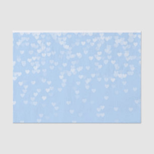 Pastel Baby Blue Confetti Hearts Tissue Paper