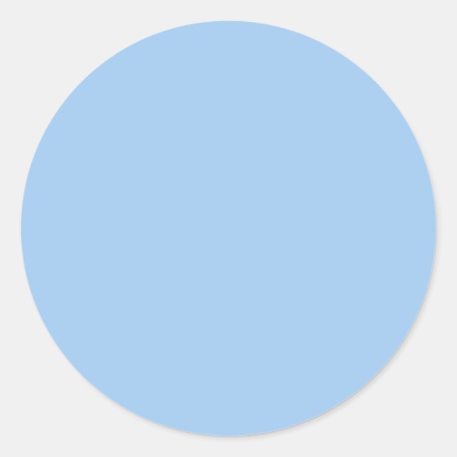 Pastel Baby Blue Solid Colour Classic Round Sticker (Front)