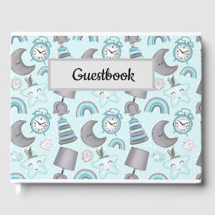 PASTEL BABY BOY BLUE ITEMS TOYS GUEST BOOK