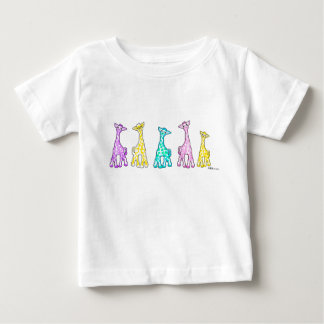 Pastel Baby Giraffes In A Row Baby T-Shirt