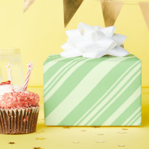 Pastel Baby Green Stripes Wrapping Paper