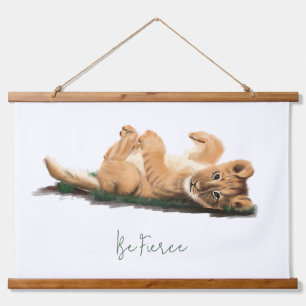 Pastel Baby Lion Cub Soft Wildlife Art Print Hanging Tapestry