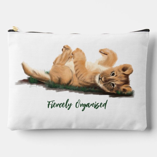 Pastel Baby Lion Small Pouch Adorable Wildlife (Front)