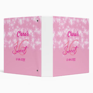 Pastel baby pink sweet 16 birthday add name da binder