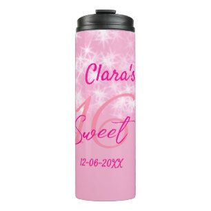 Pastel baby pink sweet 16 birthday add name da thermal tumbler