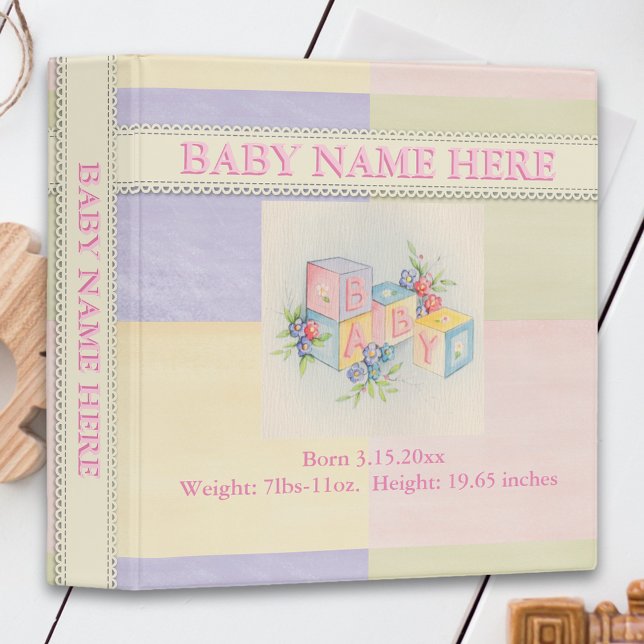 Pastel Baby Scrapbook Vintage Album•Custom Binder (Creator Uploaded)