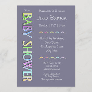 Pastel Baby shower Genre Neutre Invitation