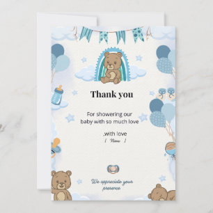 Pastel Baby Shower Thank You Card