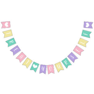 Pastel Baby Shower Treat Yourself Dessert Table Bunting Flags