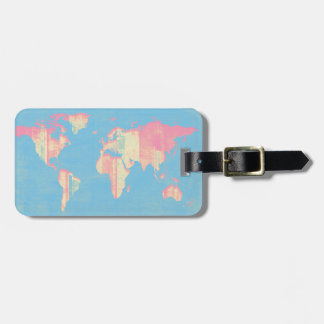 Pastel Baby Stripes Map Luggage Tag
