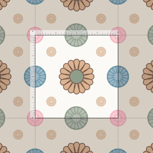 Pastel Babylonian Inspired Floral Pattern Fabric