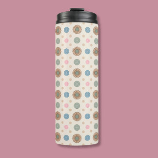 Pastel Babylonian Inspired Floral Pattern Thermal Tumbler