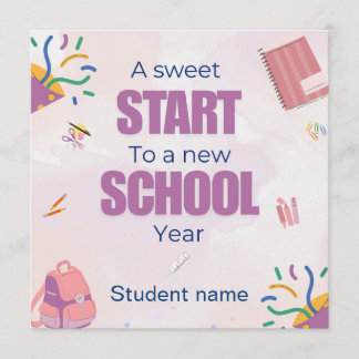 Pastel Back to School Treat Tag Card | personalize