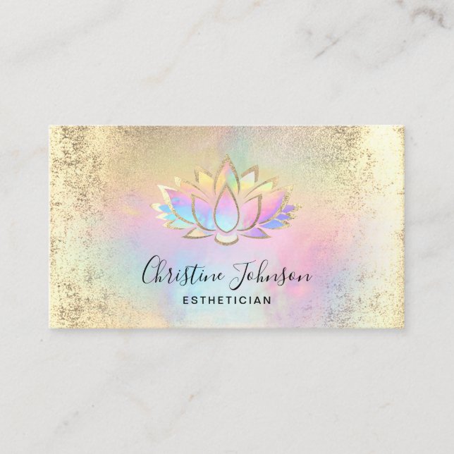 pastel background lotus logo business card (Front)