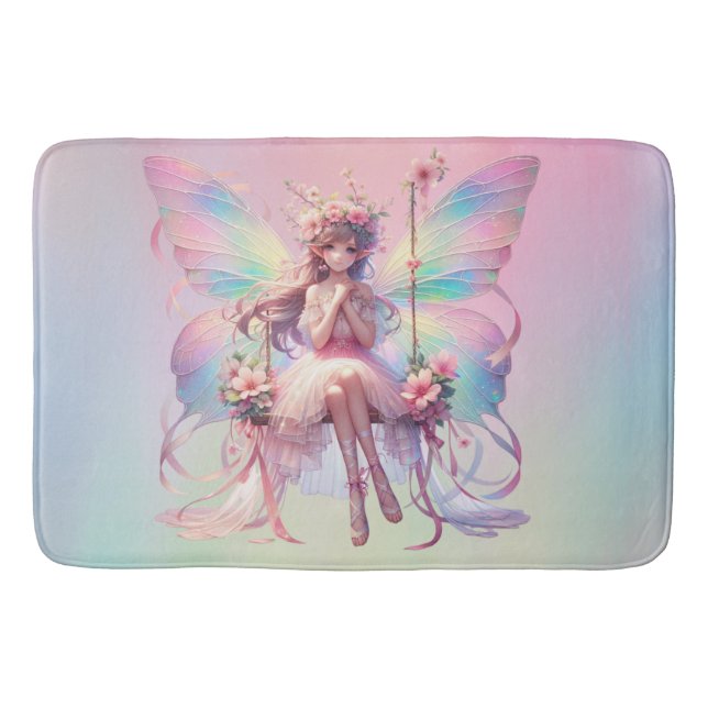 Pastel Ballerina Fairy Princess Girls  Bath Mat (Front)