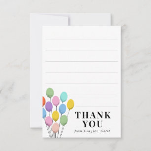 Pastel Balloons Anniversaire Merci Note