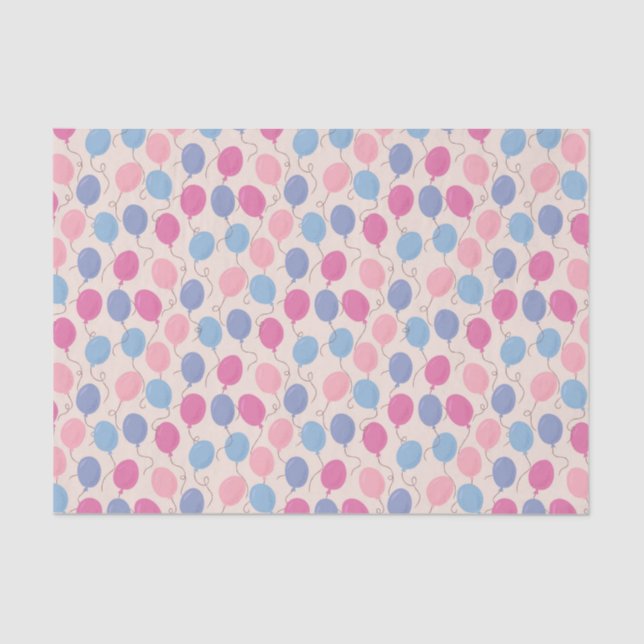 Pastel Balloons Whimsical Pattern Tissue Paper (Front)