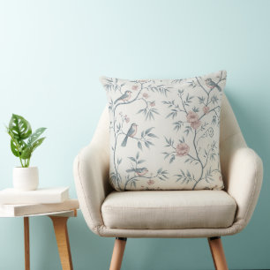 Pastel Bamboo Garden Coussin d'oiseaux