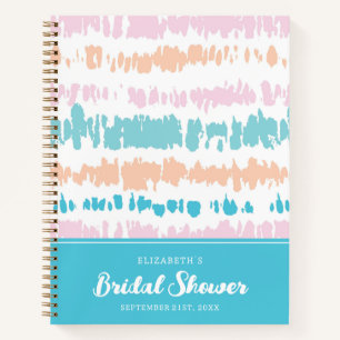 Pastel Batik Pattern Bridal Shower Notebook
