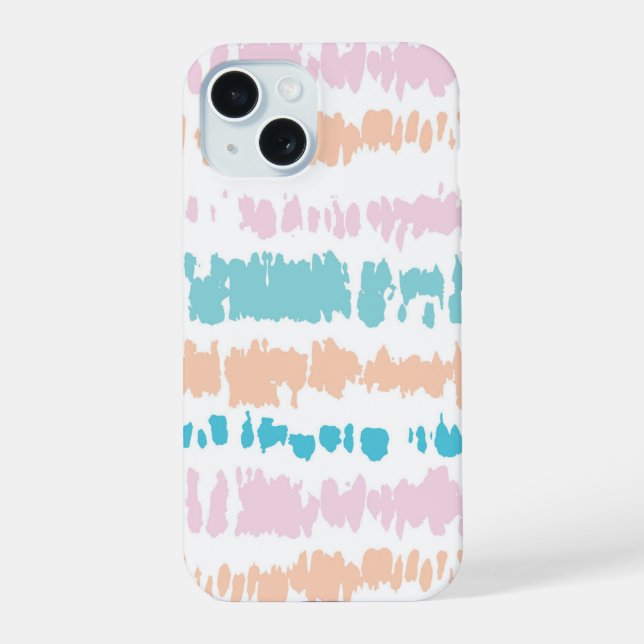 Pastel Batik Pattern iPhone 15 Case (Back)