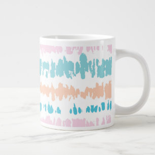 Pastel Batik Pattern Large Coffee Mug